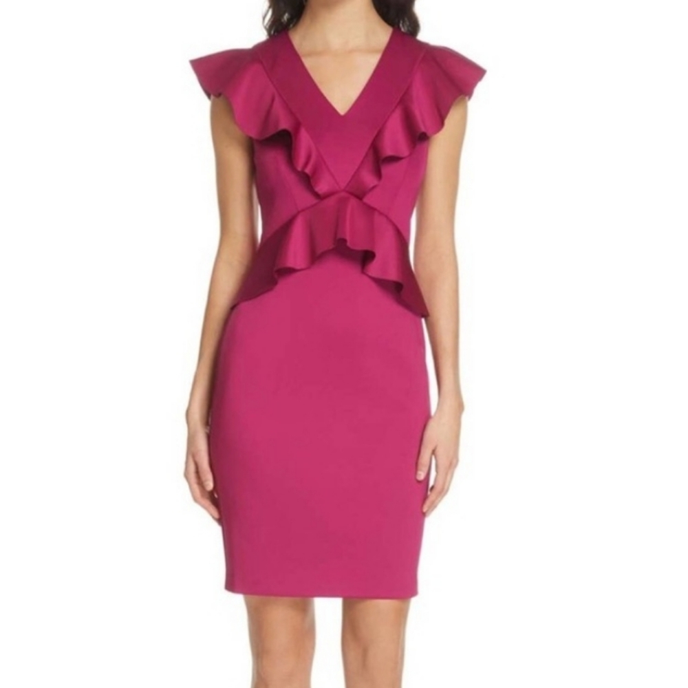 🍒NWT🍒 TED BAKER FUCHSIA DRESS - Picture 3 of 7